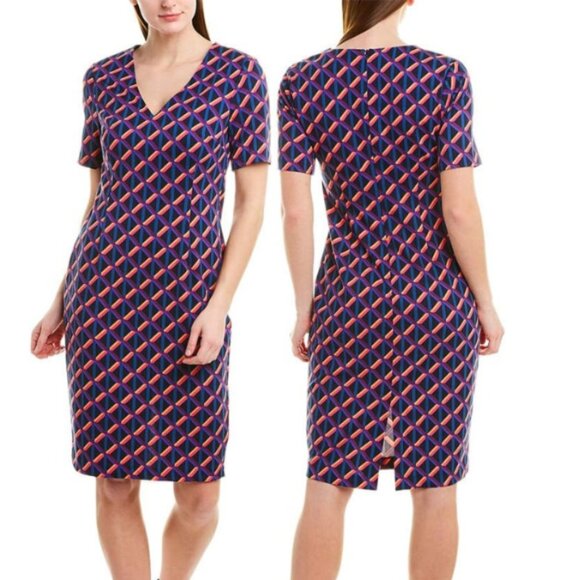 Trina Turk Dresses & Skirts - Trina Turk Museo Short Sleeve Sheath Diamond Geo Ponte